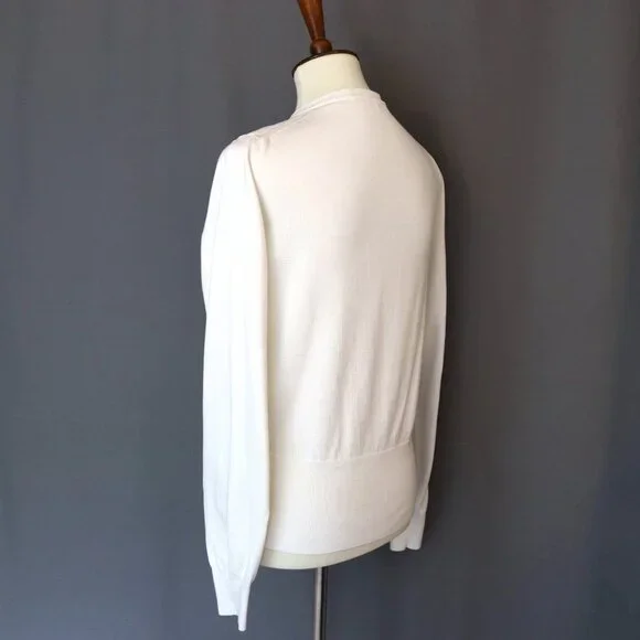 Dolce & Gabbana Small 42 White Cardigan Sweater Floral Knit